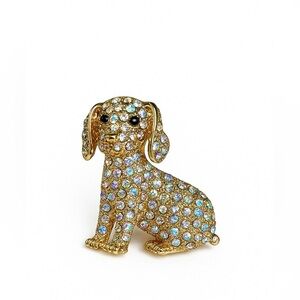 ⚜️❤️‍🔥 Gold and Multicolor Crystal Dog Figurine 🐕💎